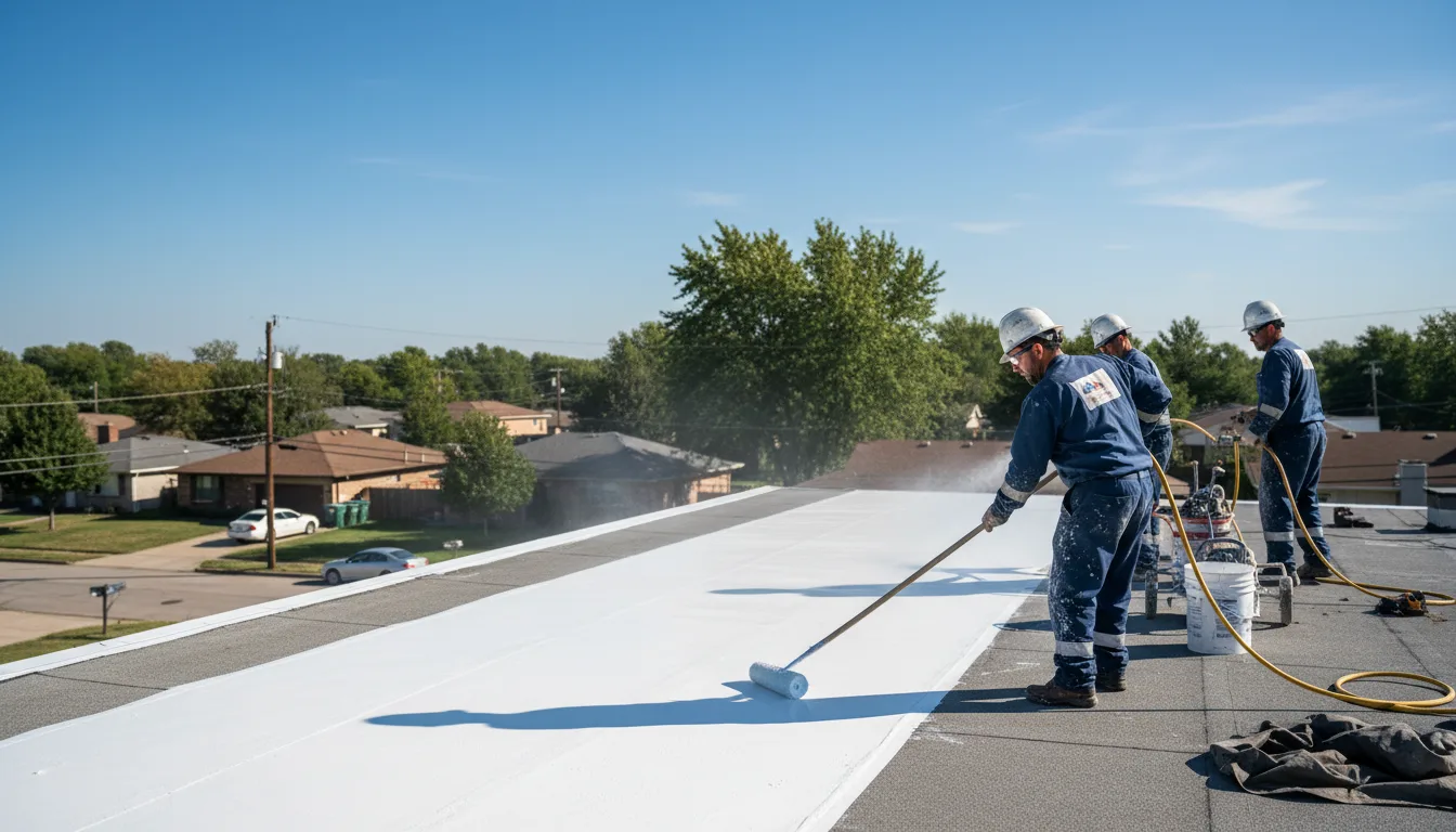 Commercial roof coating in Wister, OK near me